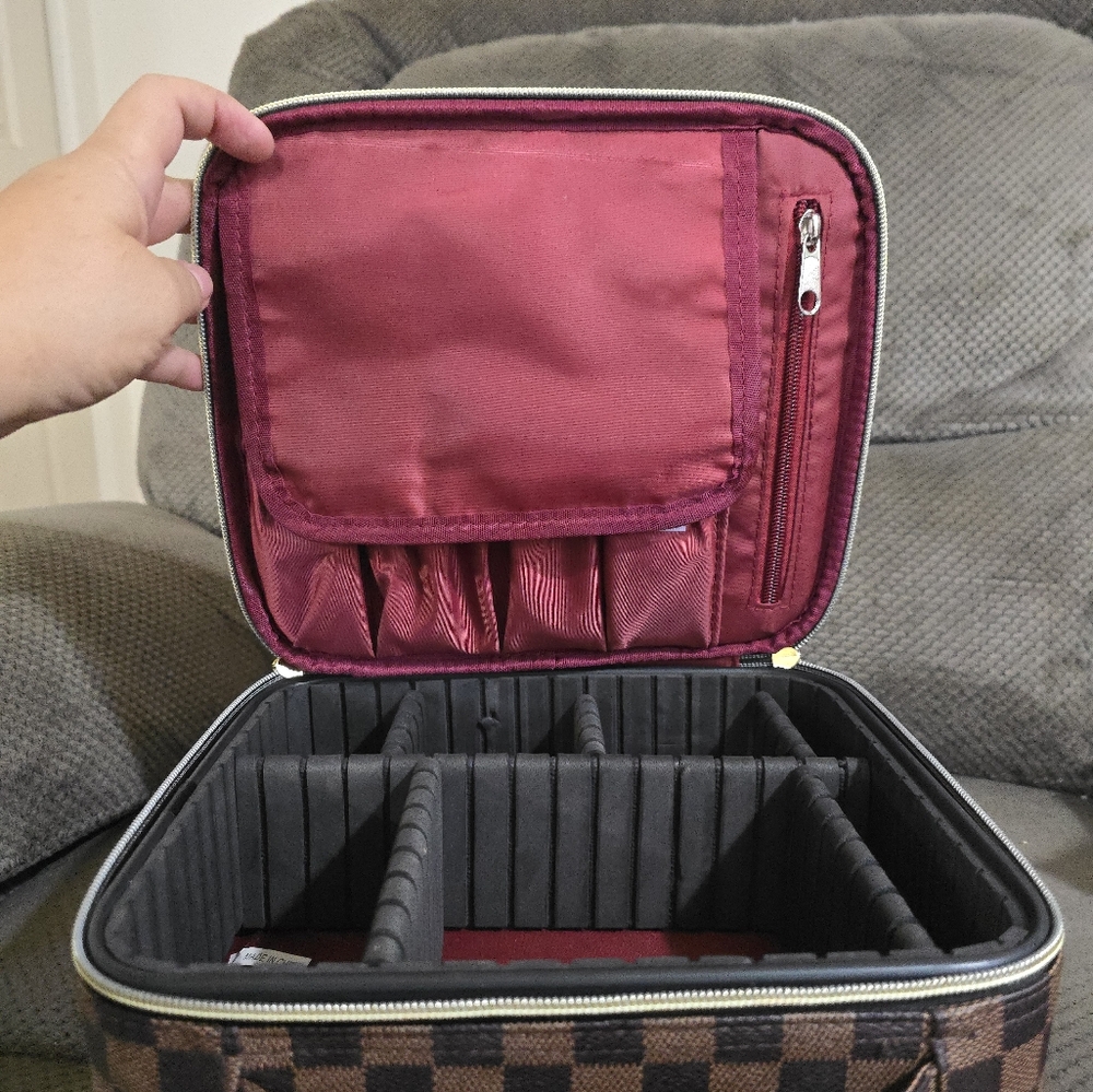 Brown Checkered Men's Bag - Picture 6 of 6